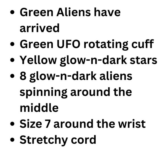 Green Glow-in-Dark Aliens Face Hanging from Kandi Rotating Cuff EDC Handmade !! - Picture 10 of 10